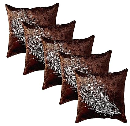 Buy Fasno Velvet Morpankh Cushion Pillow Cover 16 16 Inch Set Of