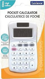 Lexibook 8-Digit Pocket Calculator C208 Solar Battery White Grey view 8