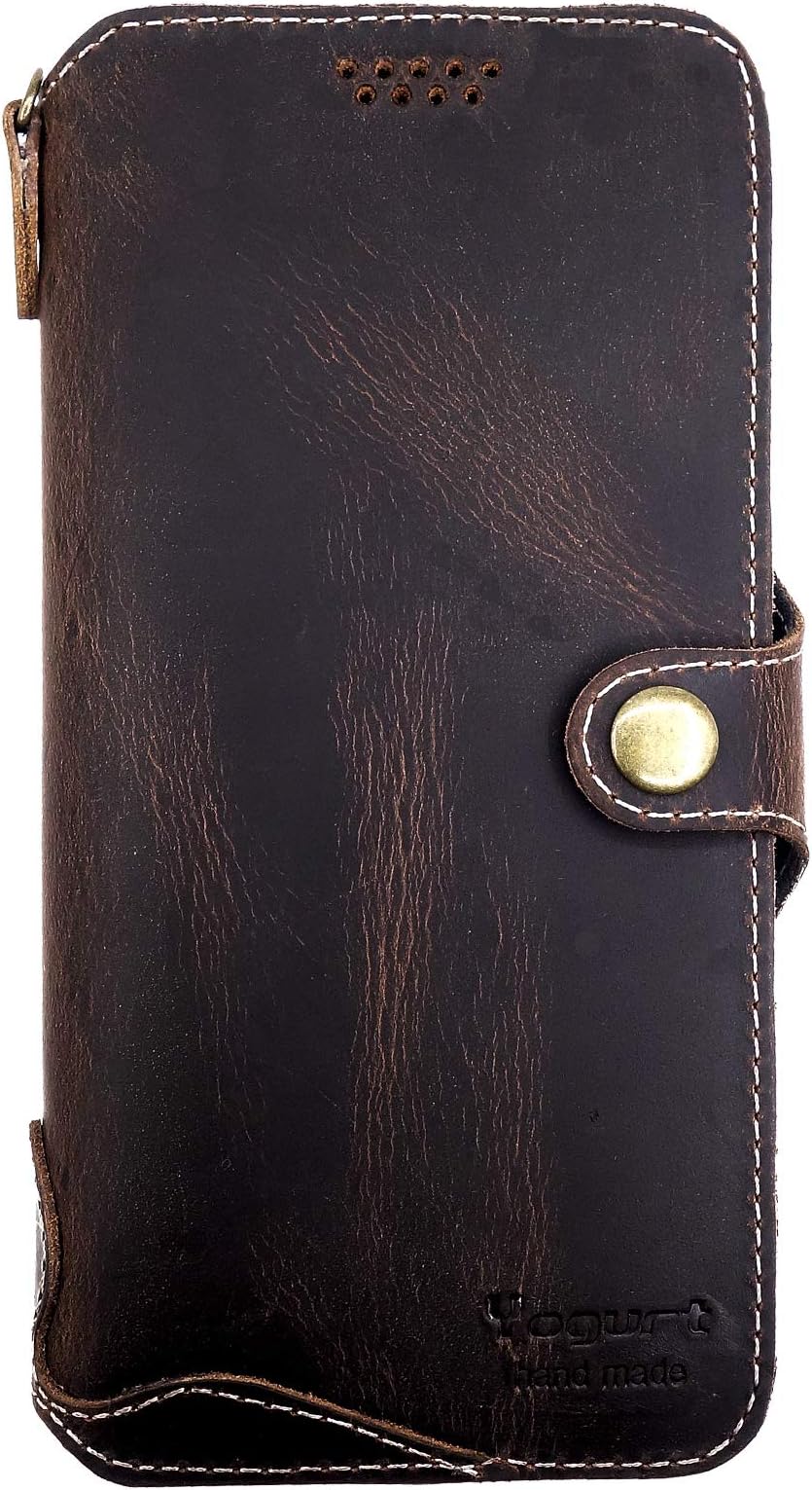 Yogurt for Samsung Galaxy S9 Plus + (6.2 Inch) Genuine Leather Wallet Cases Cover Handmade Oil Leather