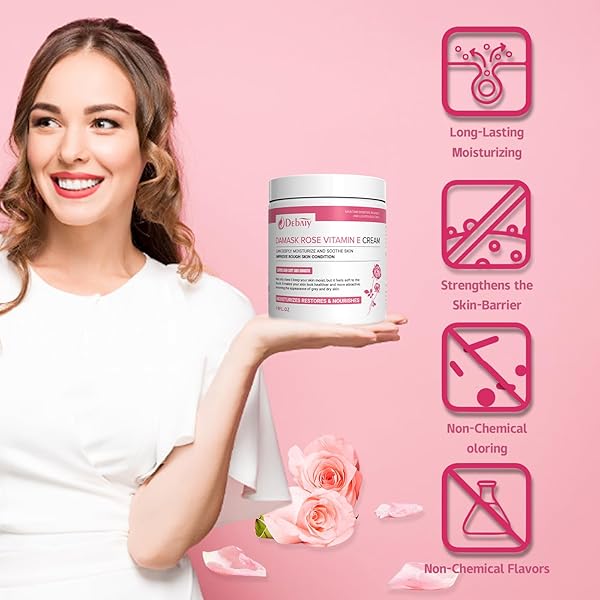 DEBAIY DAMASCUS ROSE VITAMIN E HYDRATION CREAM – GENTLE MOISTURIZER FOR FACE AND BODY AND HAND (19FL.OZ)