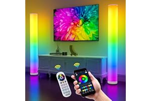 EpochAir 2-Pack Corner Floor Lamp,Lamps for Living Room with Smart App and Remote Control,Color Changing Mood Lighting with Music Sync,Colorful Atmosphere Decoration Lamp Dimmable Night Light