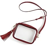 Yarnic Clear Bag Stadium Approved, PVC Transparent Crossbody Purse Small Clear Crossbody Bag with Adjustable Shoulder Strap