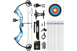 LWANO Compound Bow Set for Youth & Kids,Beginners Bow and Arrow Set,Right Handed,Draw Length 18"-27",10-30Lbs Draw Weight,260fps