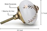 Craft Trade White Gold Ceramic Door Knobs 2.5 Inch Set 6 Includes Screws view 4