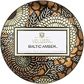 Voluspa Baltic Amber Candle | Mini Tin | 4 Oz. | 25 Hour Burn Time | Coconut Wax for a Cleaner Burn
