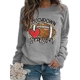 YourTops Women Touchdown Season Football Sweatshirt Game Day Football Shirt