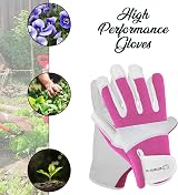 WESTWOOD FOX Gardening Gloves Leather Thorn Safety Heavy Duty Pink Medium view 4
