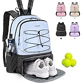 Arcoyard Tennis Bag Holds 2 Rackets, Professional Tennis Bags for Women, Tennis Backpack with Ventilated Shoe Compartment