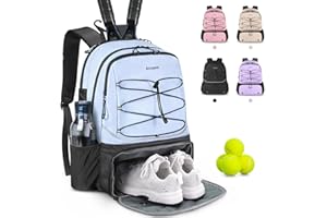 Arcoyard Tennis Bag Holds 2 Rackets, Professional Tennis Bags for Women, Tennis Backpack with Ventilated Shoe Compartment