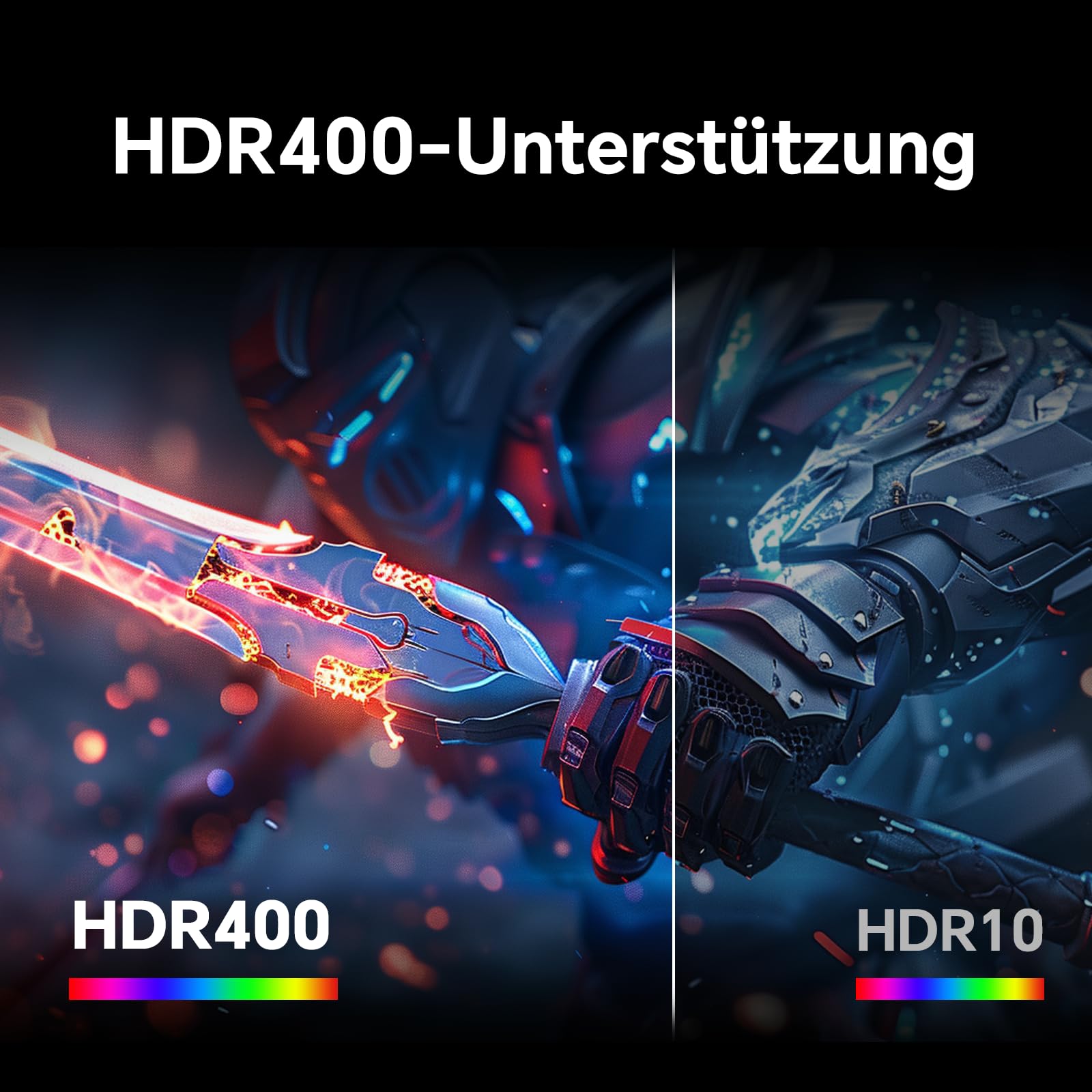 KTC Gaming Monitor, Bildschirm 24 Zoll QHD 2K@180Hz / 144Hz mit Fast IPS Panel,1ms, HDR 400, Adaptive Sync, 400 cd/m² Helligkeit, Verstellbarer Ständer für vertikale und VESA (100x100 mm) 5