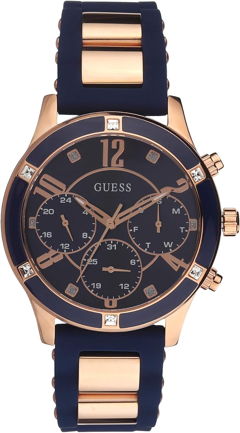 Amazon Com Guess Breeze Quartz Diamond Blue Dial Ladies Watch