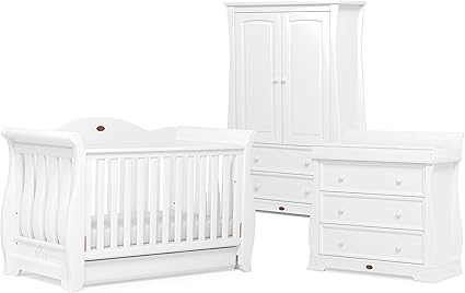 boori sleigh cot white