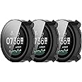 FitTurn Compatible with SUUNTO VERTICAL Screen Protector Case, Replacement Color PC Bumper with Tempered Glass Full Cover Film Accessories (Black*3)