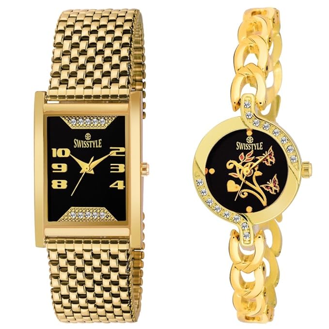 Swisstyle Analogue Black Dial Unisex Watch SS-1194B-1403B