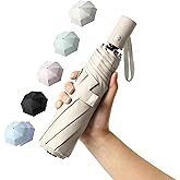 BAODINI Small UV Protection Travel Umbrella Compact for Rain and Sun UPF 50+ Windproof Portable 42 inch Umbrella for Women and Men