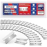 DIYSELF Single Edge Razor Blades 100 Blades Heavy Duty Razor Blades Refills | High Carbon Steel Single Edge Blades for Box Cutter, Utility Knife, Flat Straight Razor Blade Scraper Replacement Blades