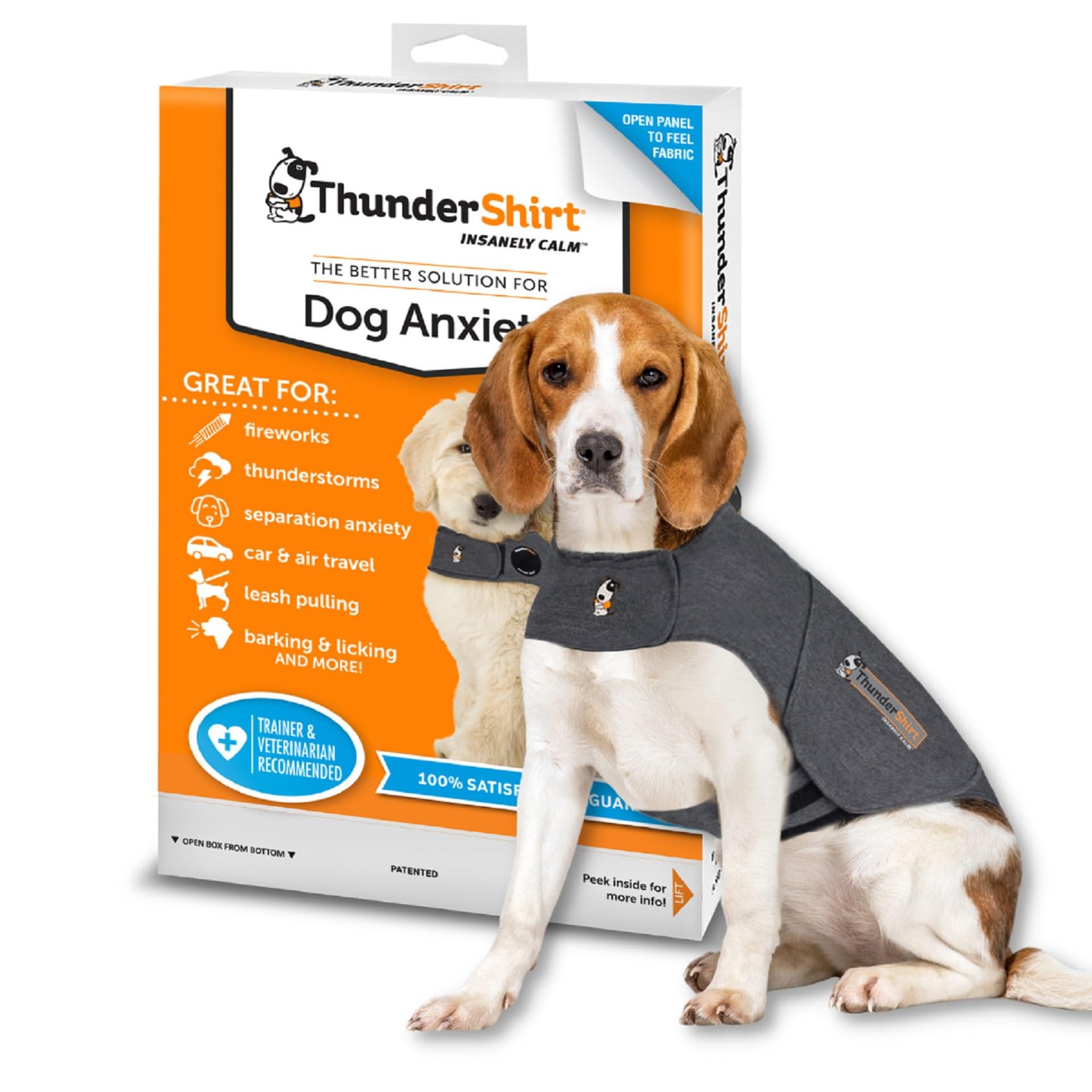 ThunderShirt for Dogs | Dog Calming Jacket | Thunder Shirts for Dogs Medium | Dog Anxiety Jacket | Instant Natural Relief for Storms, Fireworks & Separation | Calming Vest | 5 Sizes, Grey