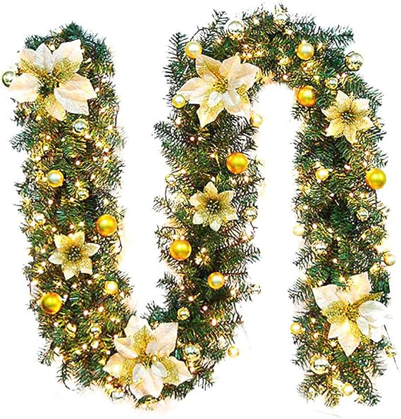 Weihnachtsgirlande Mit Beleuchtung 10m | Tannengirlande Mit 8 Modi & Timer | Für Innen & Außen