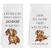 Cilrii Cilri Dachshund Kitchen Towels,Funny Dachshund Hand Towels,Dachshund Dish Towels Decor for Bathroom Kitchen,Dachshund Decor,Dachshund Gifts,Dachshund Gifts for Women,16 X 24 Inches Set of 2