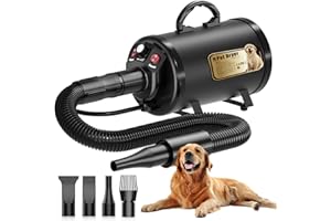 PETNF Dog Dryer for Pet Grooming, Dog Hair Dryer Blower Dog Blow Dryer High Velocity Air Forced Blow Dryer for Large Dogs,Noise Reduction Pet Hair Dryer 3.2HP Adjustable Speed Temp Dogs Grooming Bath