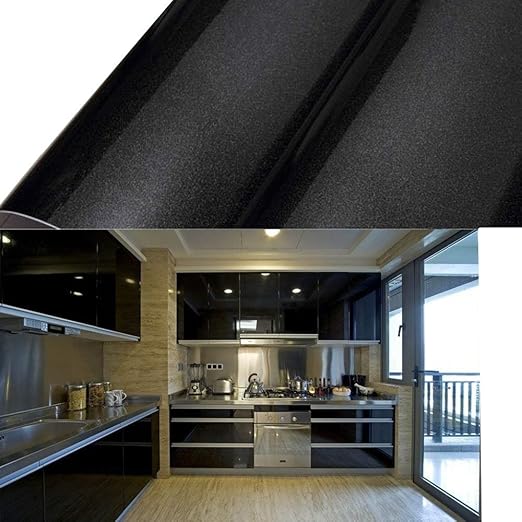 10m X 0 61m Pvc Glitter Black Sticky Self Adhesive Kitchen