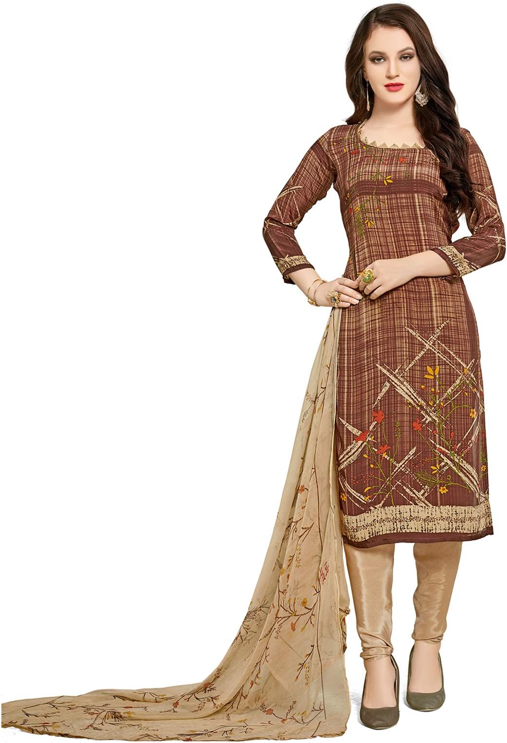 Giftsnfriends Women's Crepe/Synthetic Patiala Dress Material GSRENUKAWEDM6109