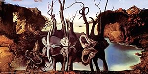 Salvador Dali Swans Reflecting Elephants Fine Surrealist Art Decorative Print (Unframed 12x24 Poster)