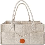 Maliton Nappy Caddy Khaki 13x9x7in with Removable Dividers Baby Organizer
