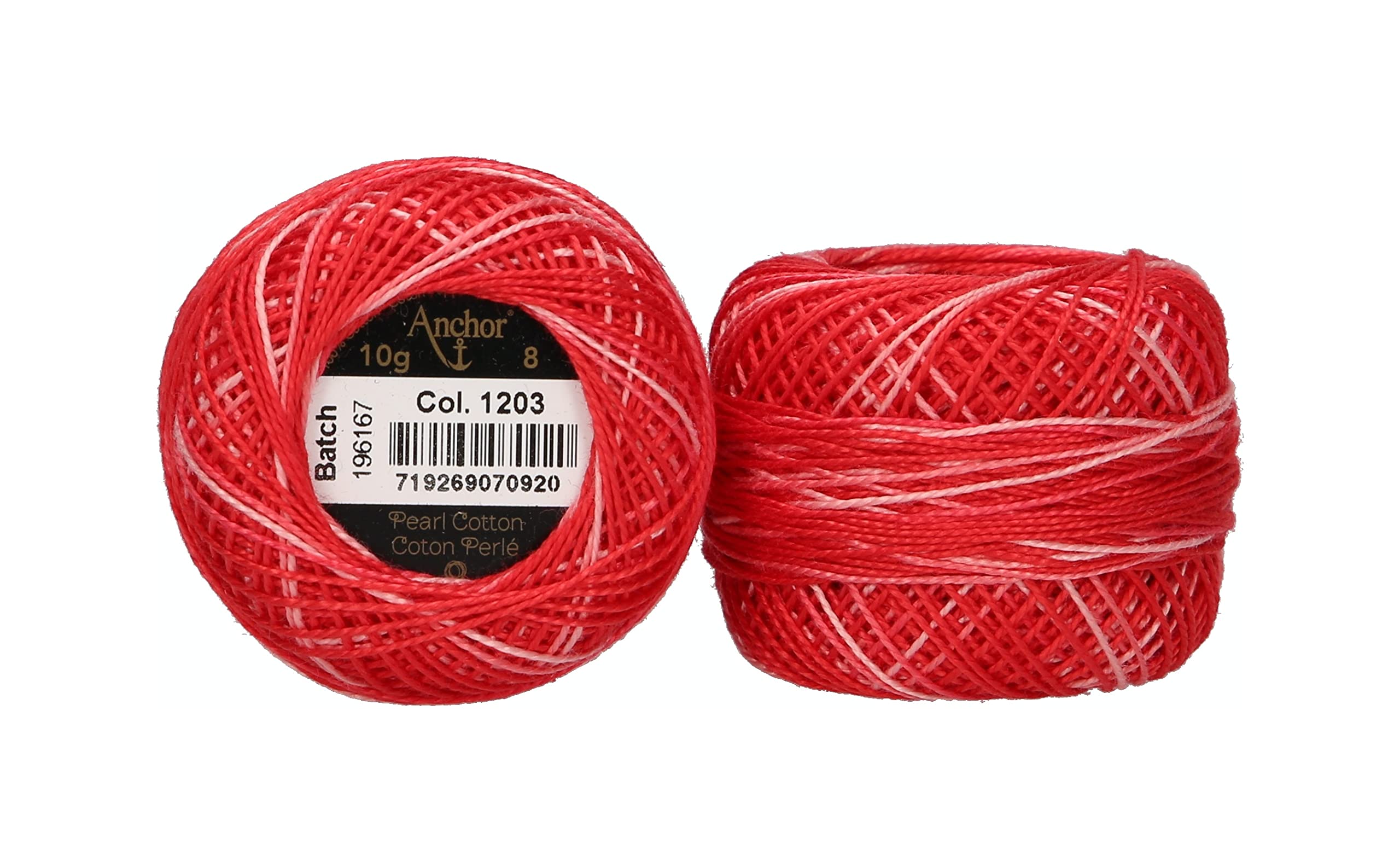 ANCHOR Pearl Yarn, Thickness: 8, Packaging: 10G, Running Length: 82M rot ombre Embroidery Threads