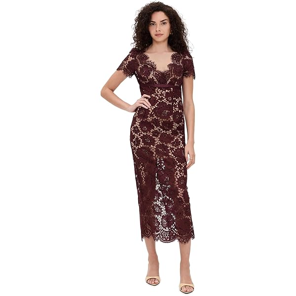 Amazon.com: Self Portrait Women's Knit Lace Insert Midi Dress, Yellow, S :  Clothing, Shoes & Jewelry