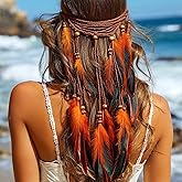 BARTOSI Boho Feather Headbands Hippie Headband Indian Headdress Hair Accessories for Women