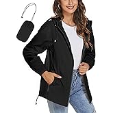 TCOT Womens Rain Jackets Waterproof Windbreaker Jackets lightweight Portable Rain Coat