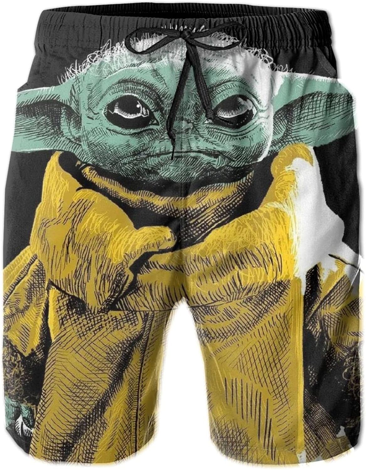 Baby Yoda Star Wars Men's Shorts Swim Trunks Casual Surf Beach Pants