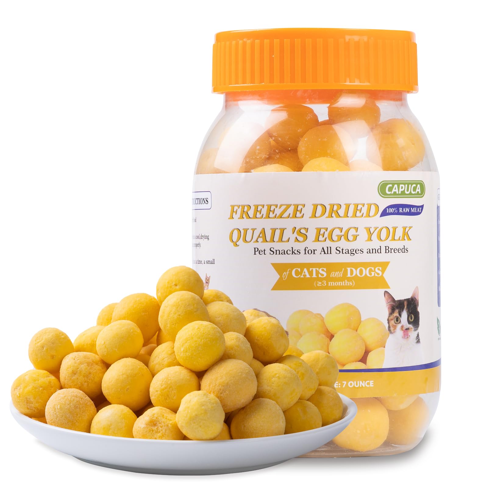 capuca Freeze Dried Quail Egg Yolk Cat & Dog Treats