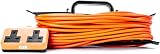 Status 25m Heavy Duty Extension Lead Twin Socket Orange 13A Outdoor 14AWG