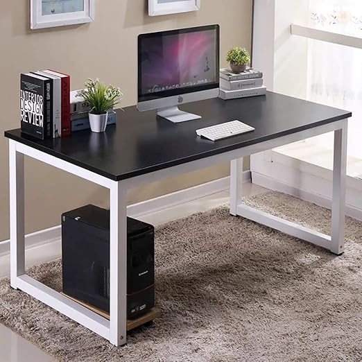 Huisen Furniture Modern Office Computer Desk Table Black 4ft Simple