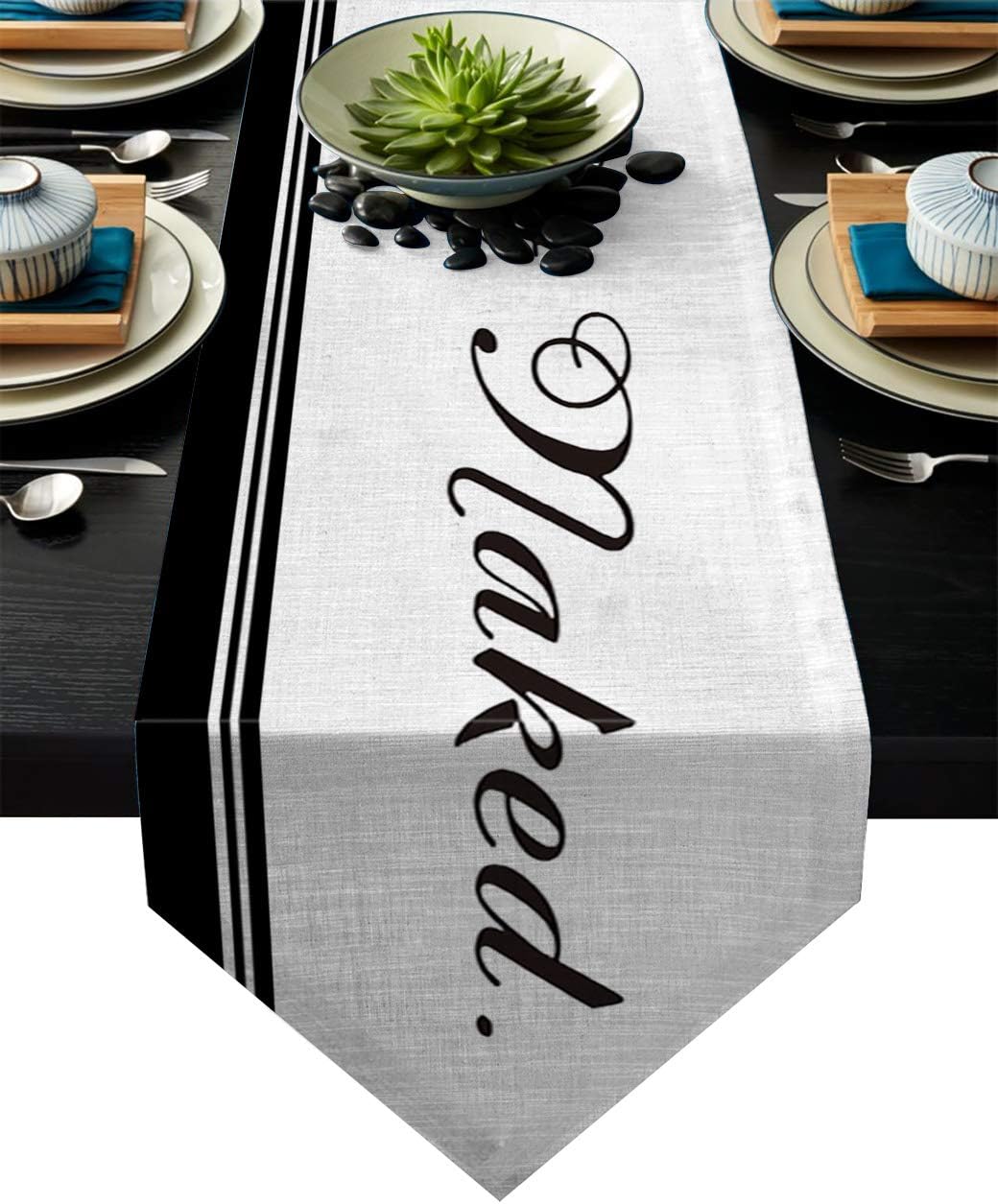 Amazon Com Libaoge Black White Stripes Table Runner Funny