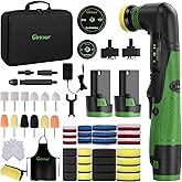 Ginour Cordless Mini Buffer Polisher for Car Detailing, 12V Mini Car Polisher Kit with 1"&1.2" Backing Plate,2X 2.0Ah Batteries and Accessories, RO/DA 6 Speeds for Polishing, Waxing, and Cleaning