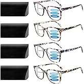 VIDEBLA Progressive Multifocus Reading Glasses for Women Blue Light Blocking Spring Hinges Fashion Pattern Print Readers