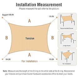 Duerer Sun Shade Sail Canopy 16.5' x 16.5' x