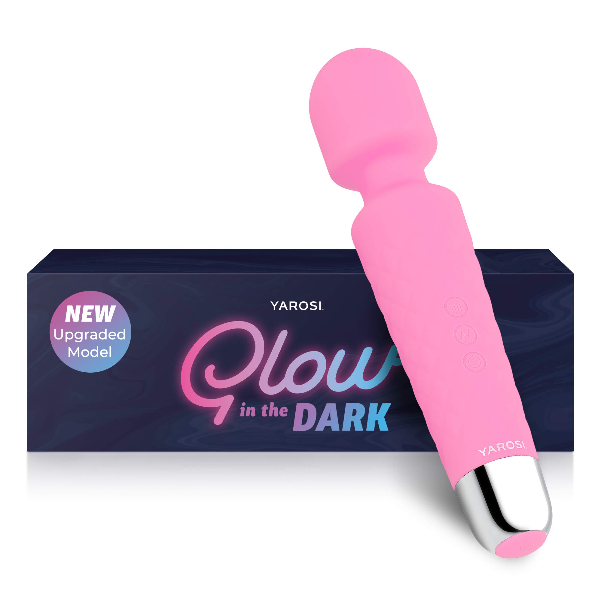 Yarosi Mini Massager- Strongest Cordless Handheld Vibrating Power - Best Rated for Travel Gift - Magic Stress Away - Perfect on Neck Back Foot Hand Pains and Sports Injury - Glow in the Dark Model