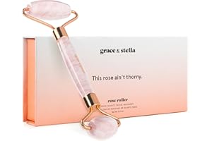 Rose Quartz Face Roller - Face Roller Skin Care - Facial Roller - Stone Roller For Face - Face Massager Roller For Lymphatic 