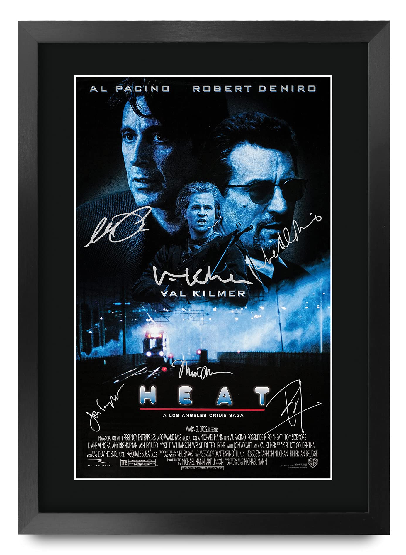 HWC Trading Heat Robert De Niro, Al Pacino Gifts Printed Signed Autograph Picture for Movie Memorabilia Fans - A3 Framed
