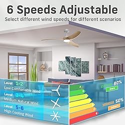 TAVZAKE Ceiling Fans with Lights, 42 inch Low