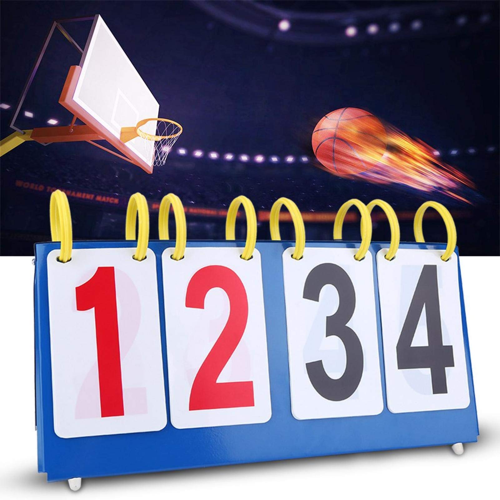 Alomejor 3/4 Scoreboards Digital Portable Flip Sports Scoreboard Score Conuter for Table Tennis Basketball(4 digits length 37 cm width 7.5 cm)