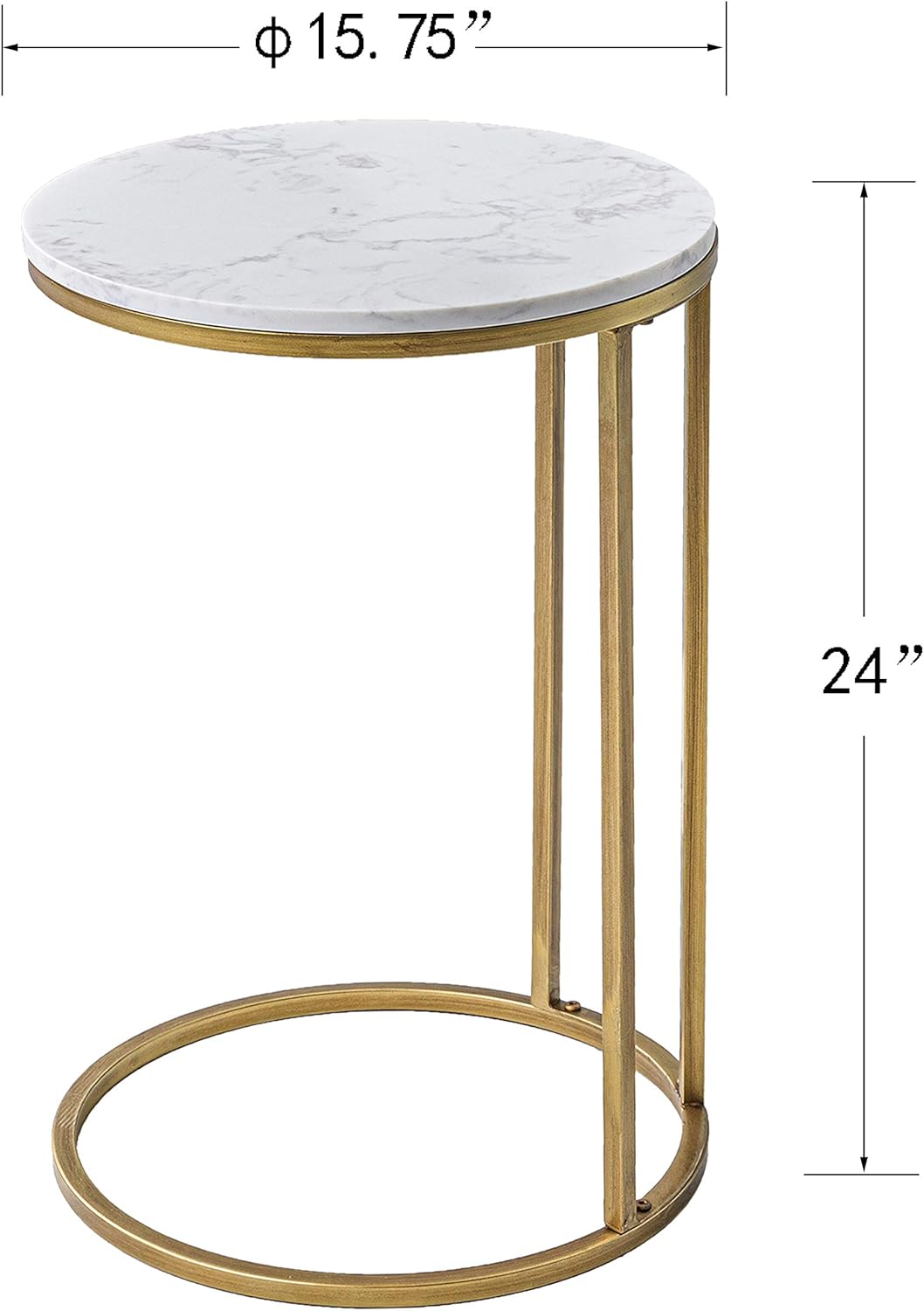 Marble Sofa Laptop C Shaped Side Table for Coffee Sofa Living Room Bedroom: Kitchen & Dining