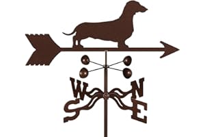 E-Z VANE EZ Vane Dachshund Dog Weathervane — Deck Mount, Wind Cups, Antique Copper Finish, Steel with Durable Triple Powder Coating, Handcrafted in USA