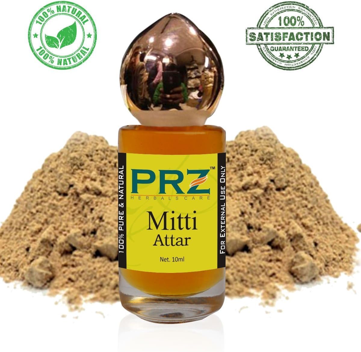PRZ Mitti Attar Roll-on For Unisex (10 ML) - Pure Natural Premium Quality Perfume (Non-Alcoholic)