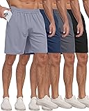 PARISDIARY 4 Pack Men's Athletic Gym Shorts with
