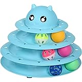 UPSKY Cat Toy Roller 3-Level Turntable Cat Toys Balls with Six Colorful Balls Interactive Kitten Fun Mental Physical Exercise